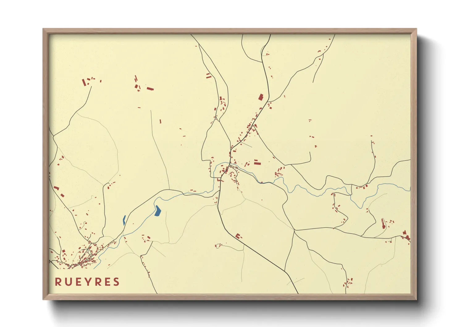 Une affiche de carte sur Rueyres