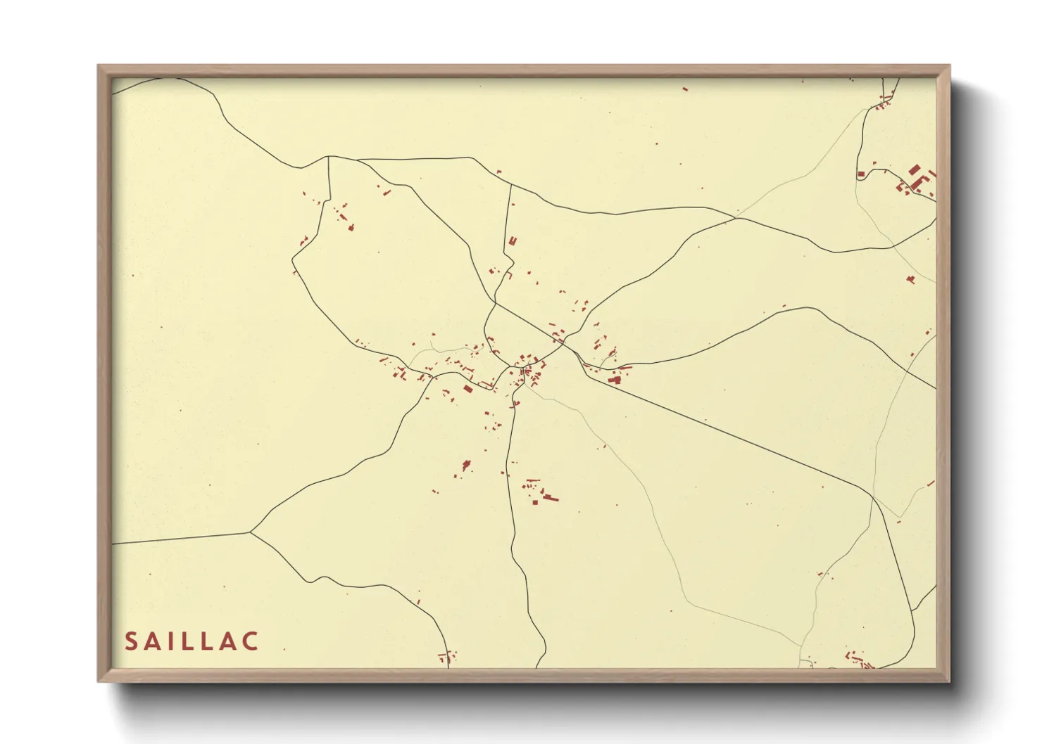 Une affiche de carte sur Saillac