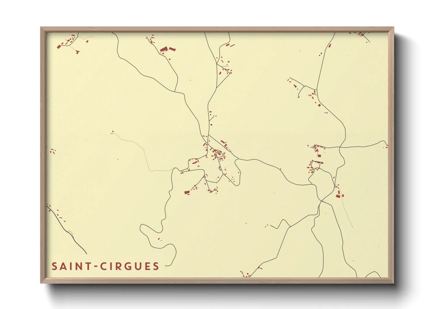 Une affiche de carte sur Saint-Cirgues