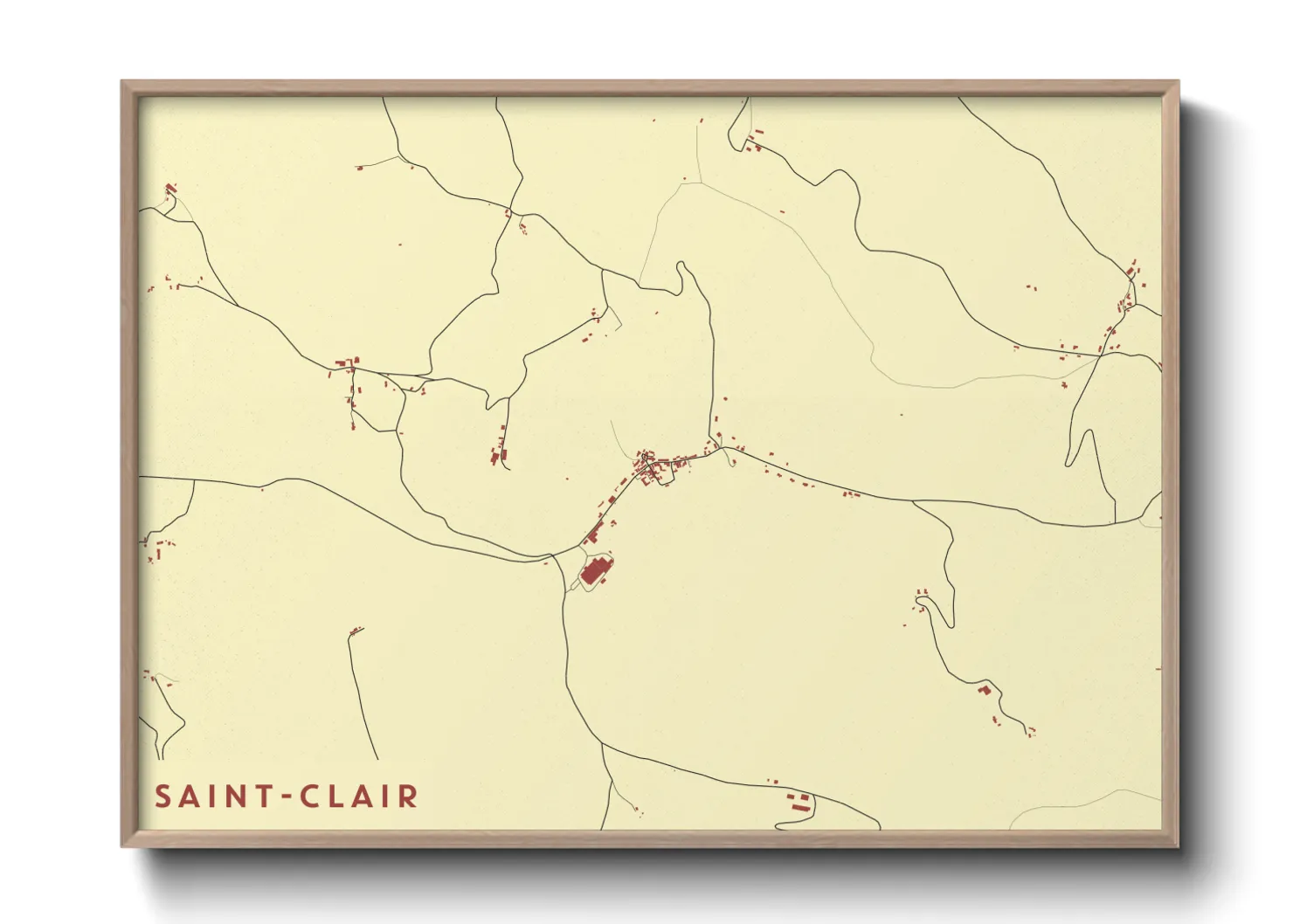 Une affiche de carte sur Saint-Clair