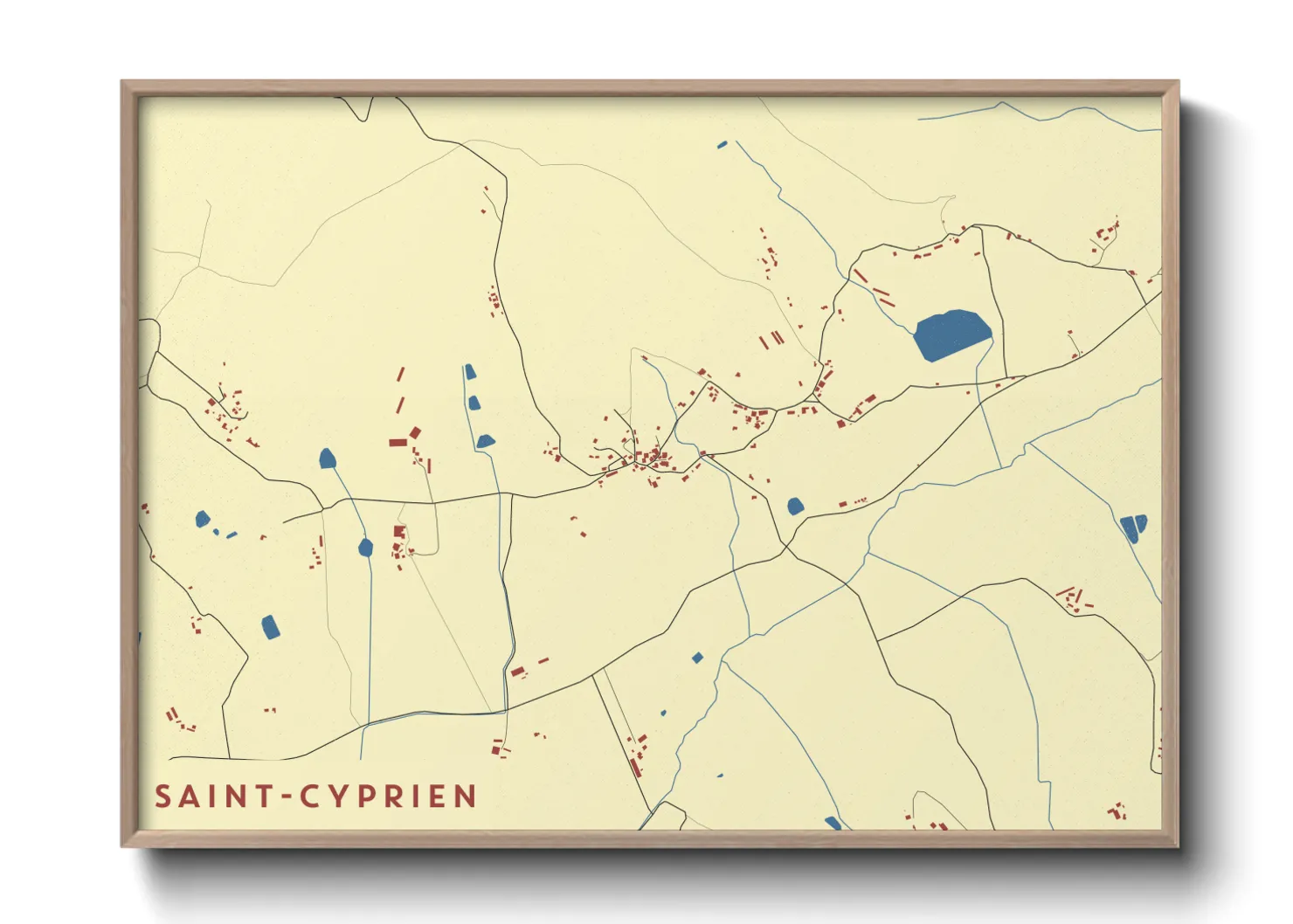 Une affiche de carte sur Saint-Cyprien