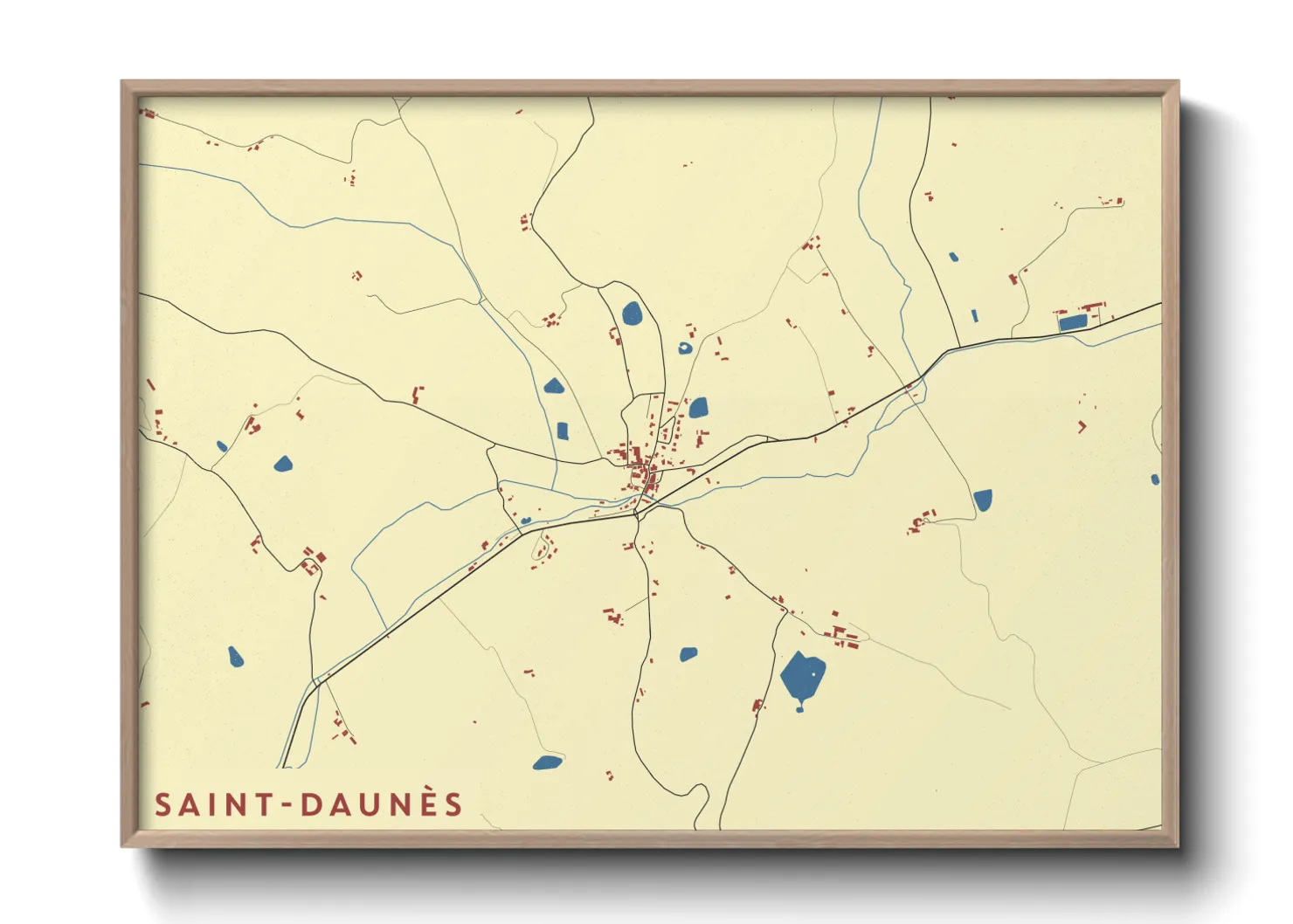 Une affiche de carte sur Saint-Daunès