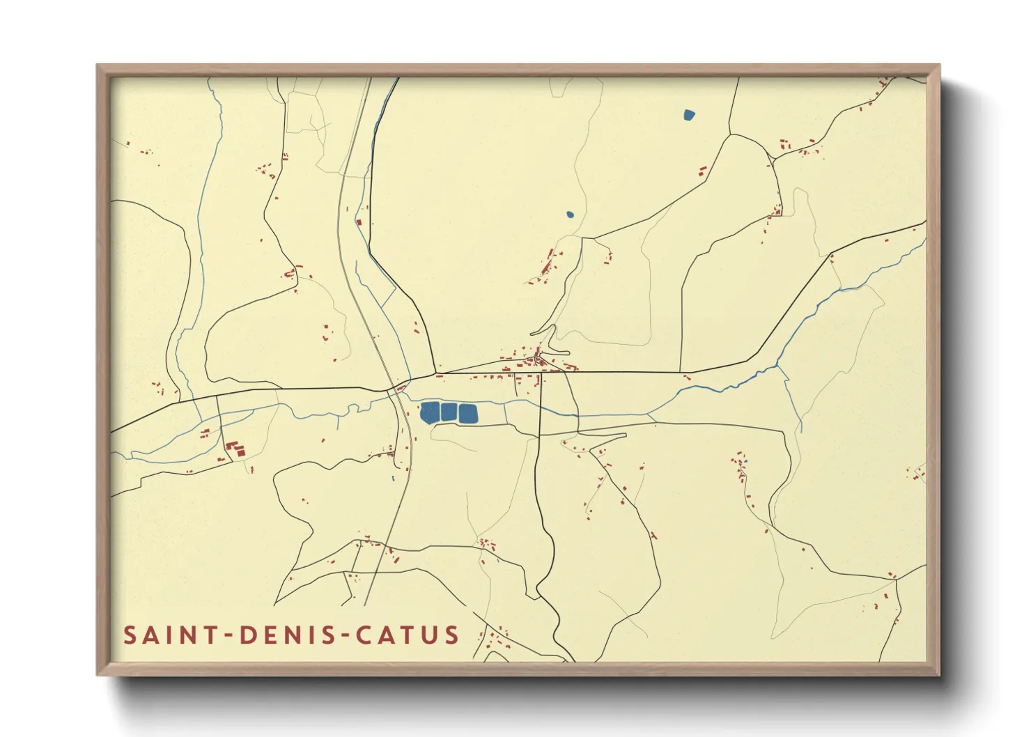 Une affiche de carte sur Saint-Denis-Catus