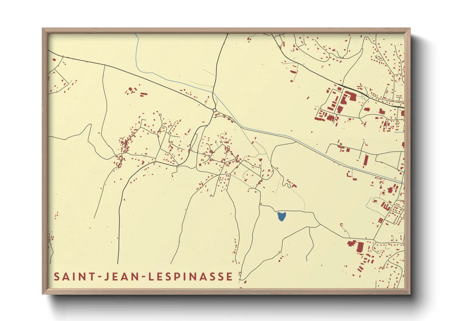 Une affiche de carte sur Saint-Jean-Lespinasse