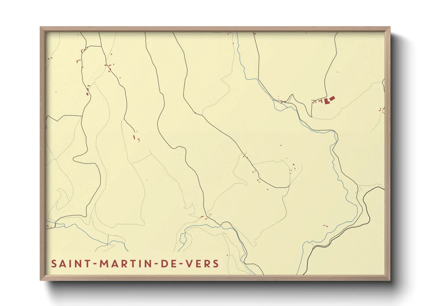 Une affiche de carte sur Saint-Martin-de-Vers