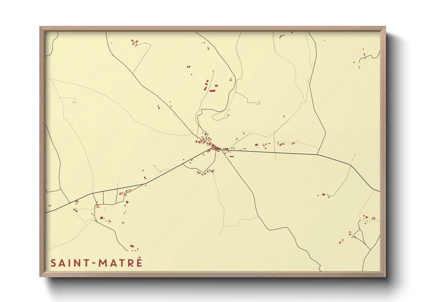 Une affiche de carte sur Saint-Matré