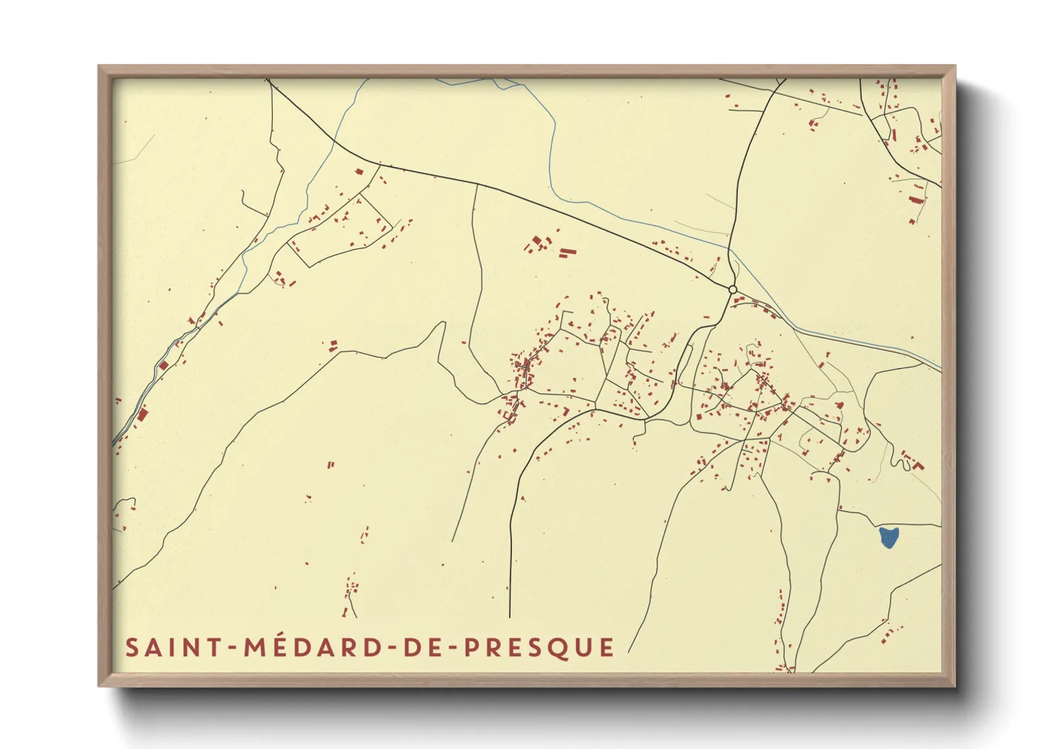 Une affiche de carte sur Saint-Médard-de-Presque