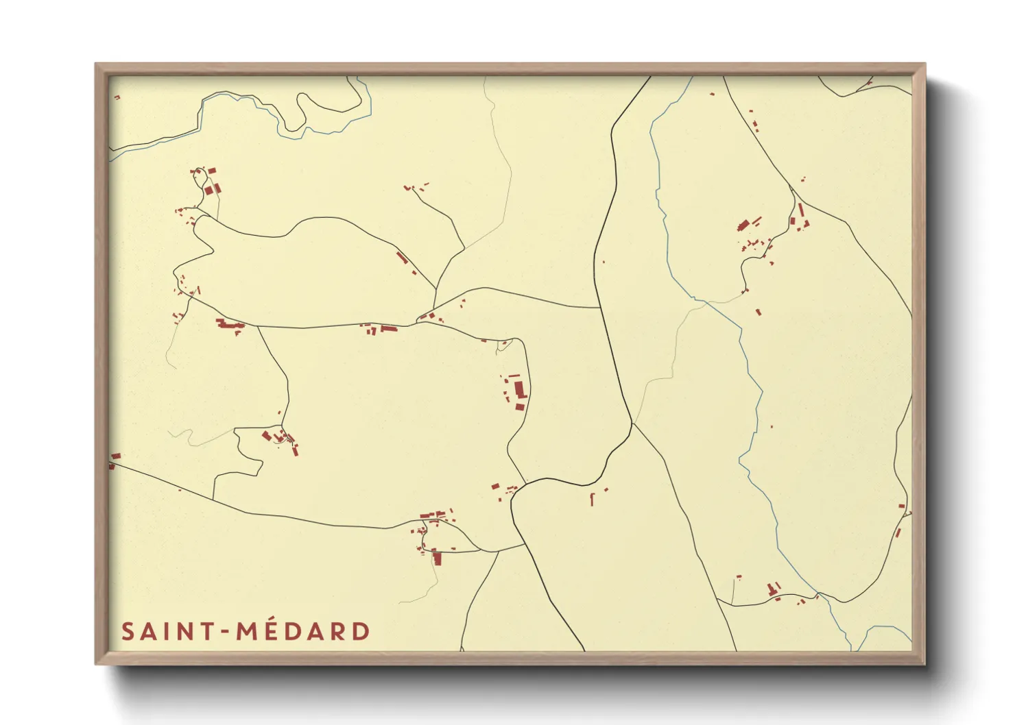Une affiche de carte sur Saint-Médard