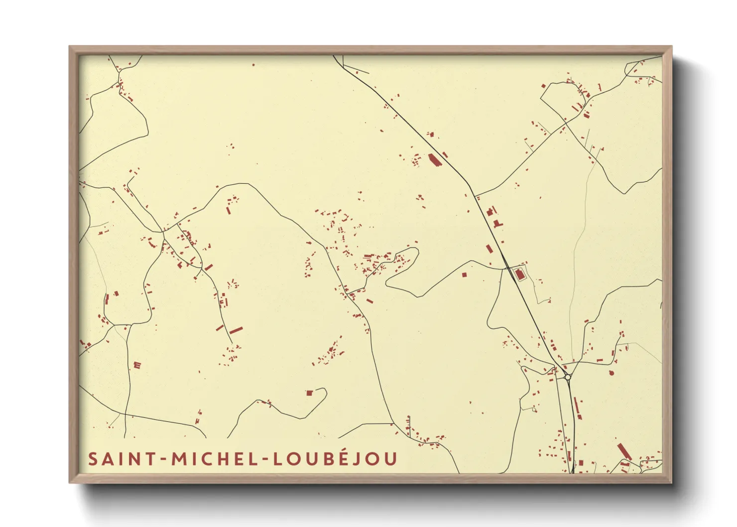 Une affiche de carte sur Saint-Michel-Loubéjou