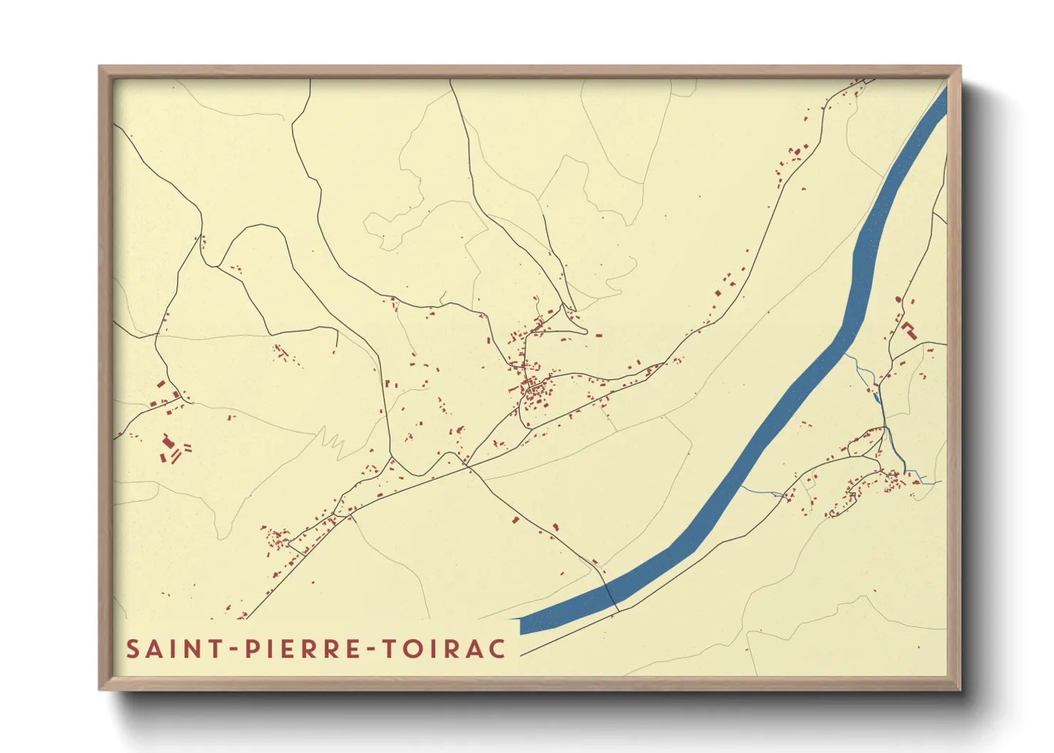 Une affiche de carte sur Saint-Pierre-Toirac