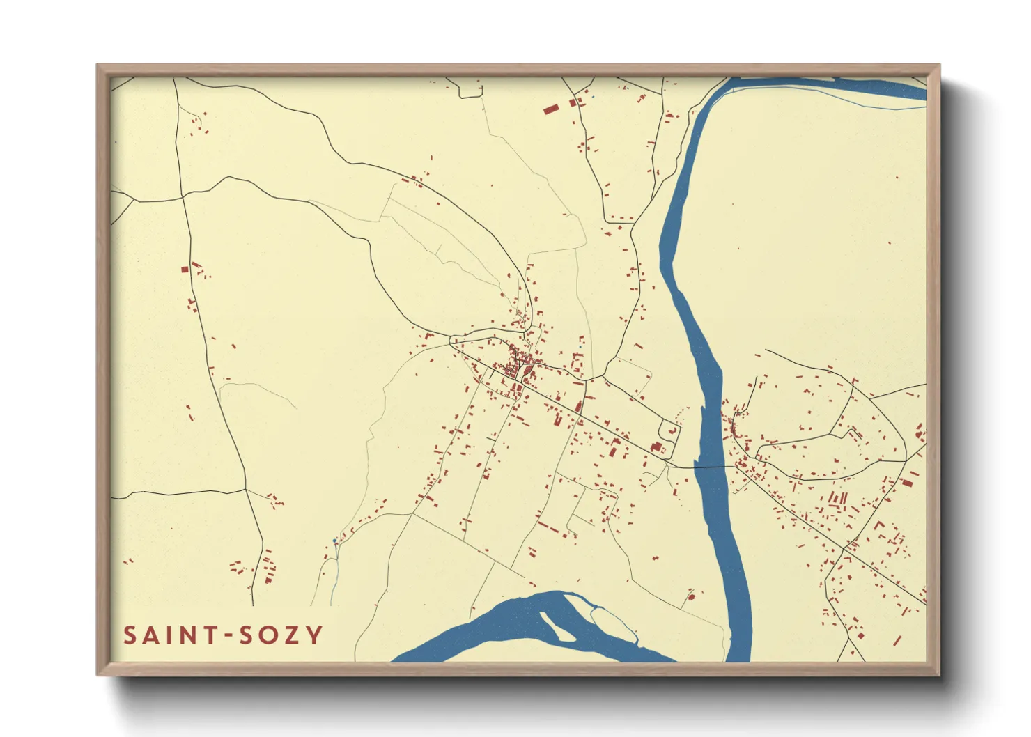 Une affiche de carte sur Saint-Sozy