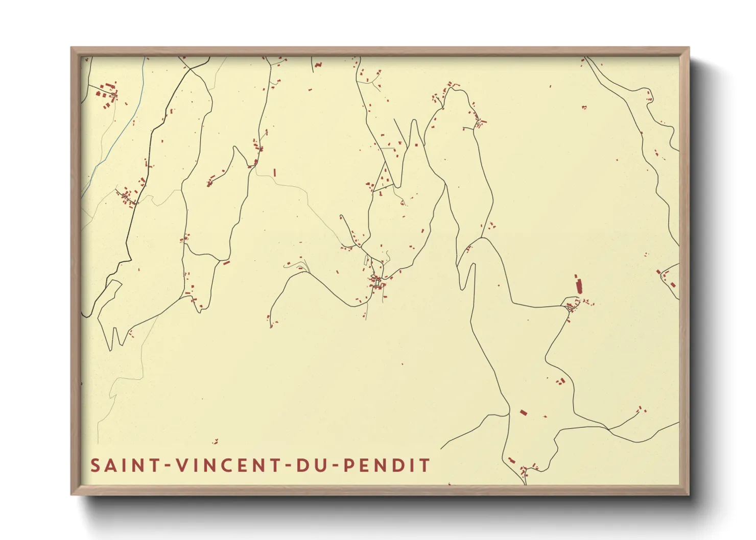 Une affiche de carte sur Saint-Vincent-du-Pendit