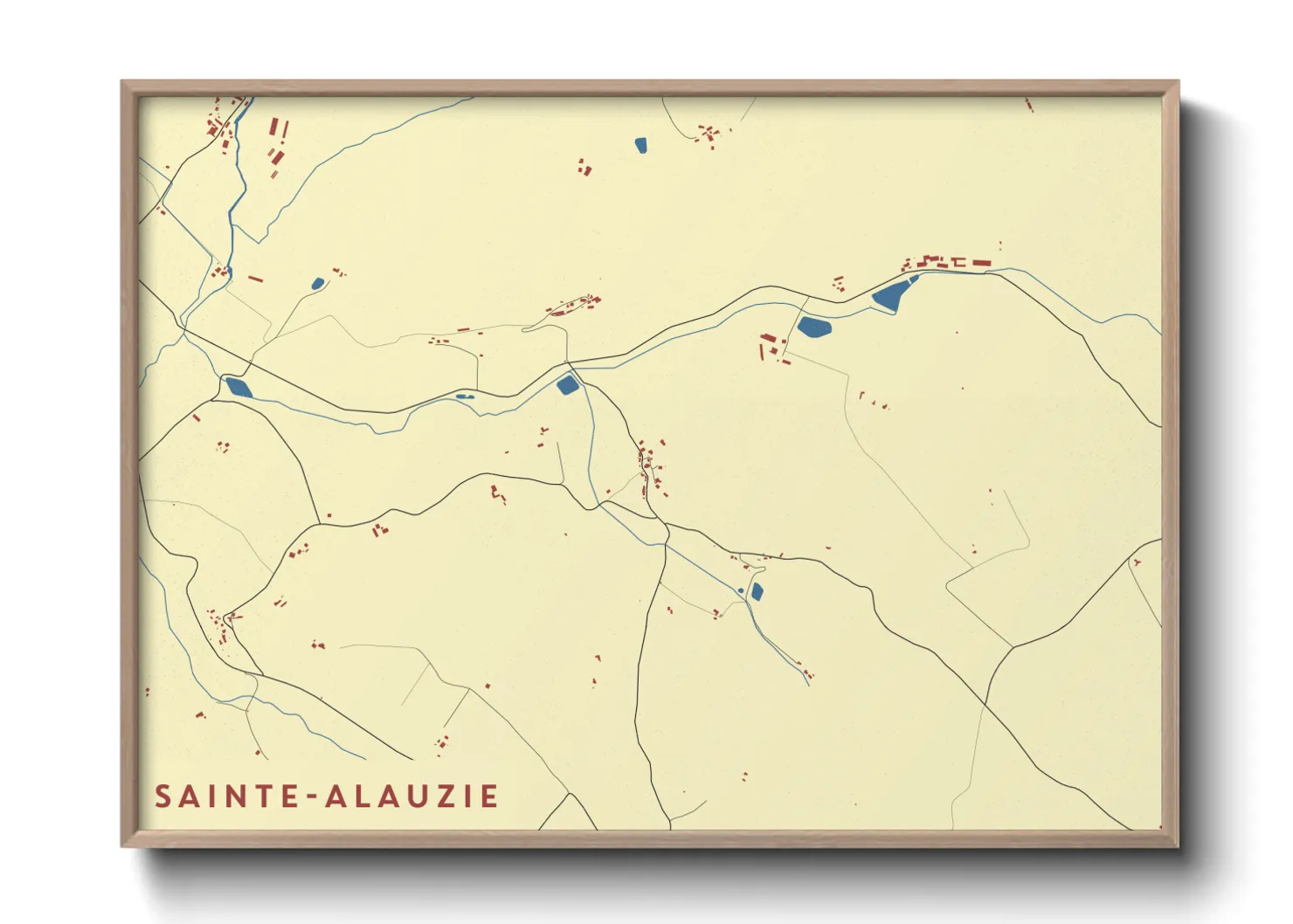 Une affiche de carte sur Sainte-Alauzie