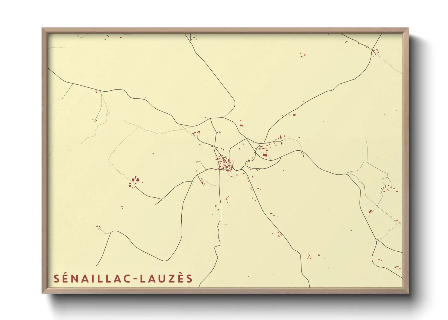 Une affiche de carte sur Sénaillac-Lauzès