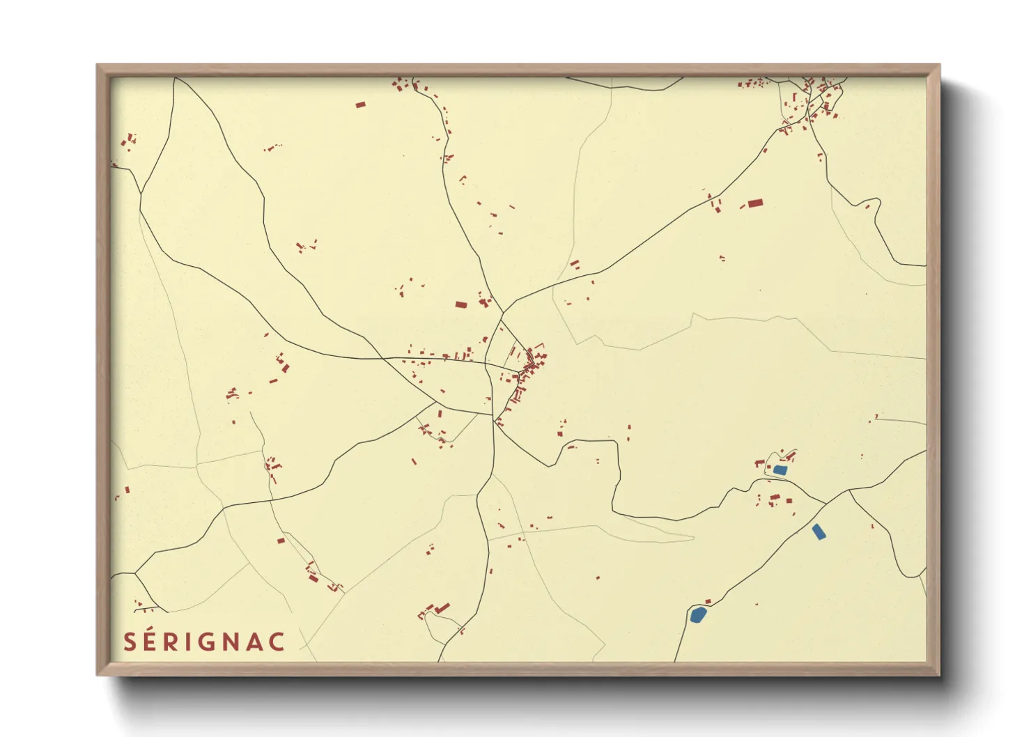 Une affiche de carte sur Sérignac