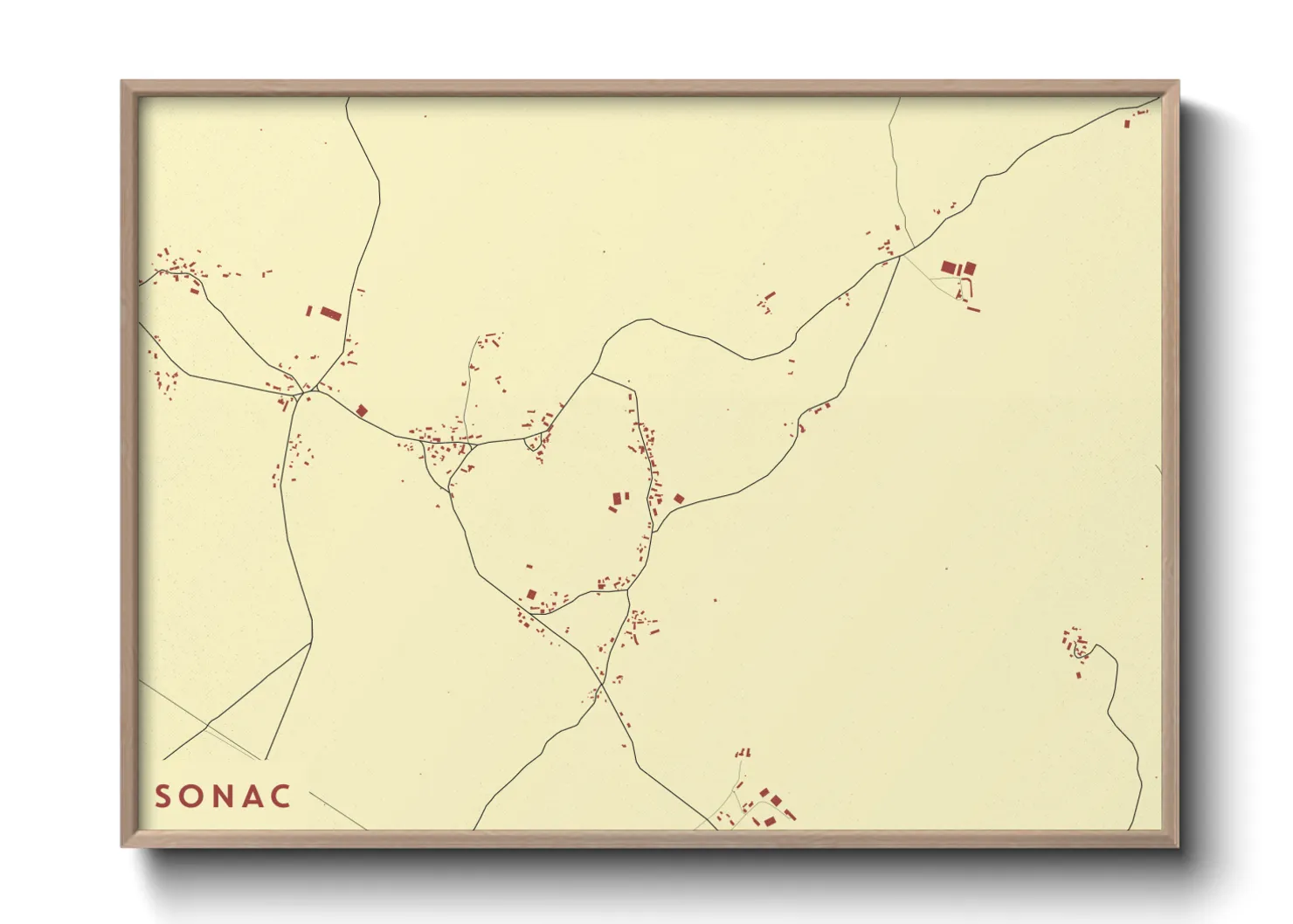 Une affiche de carte sur Sonac