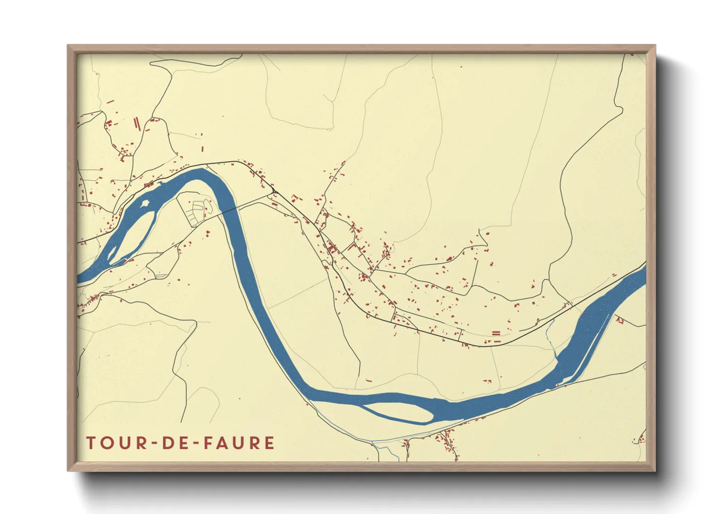 Une affiche de carte sur Tour-de-Faure