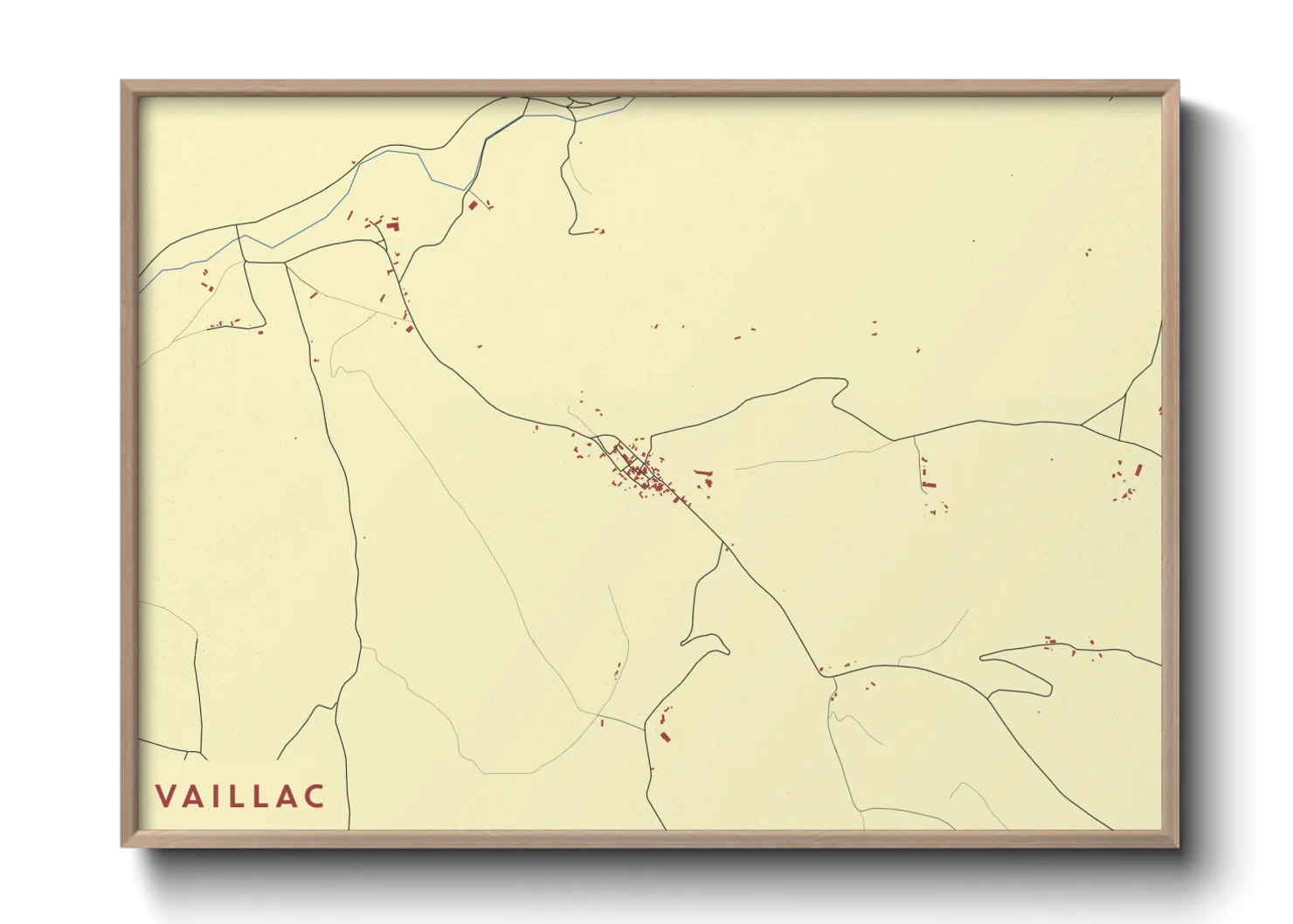 Une affiche de carte sur Vaillac