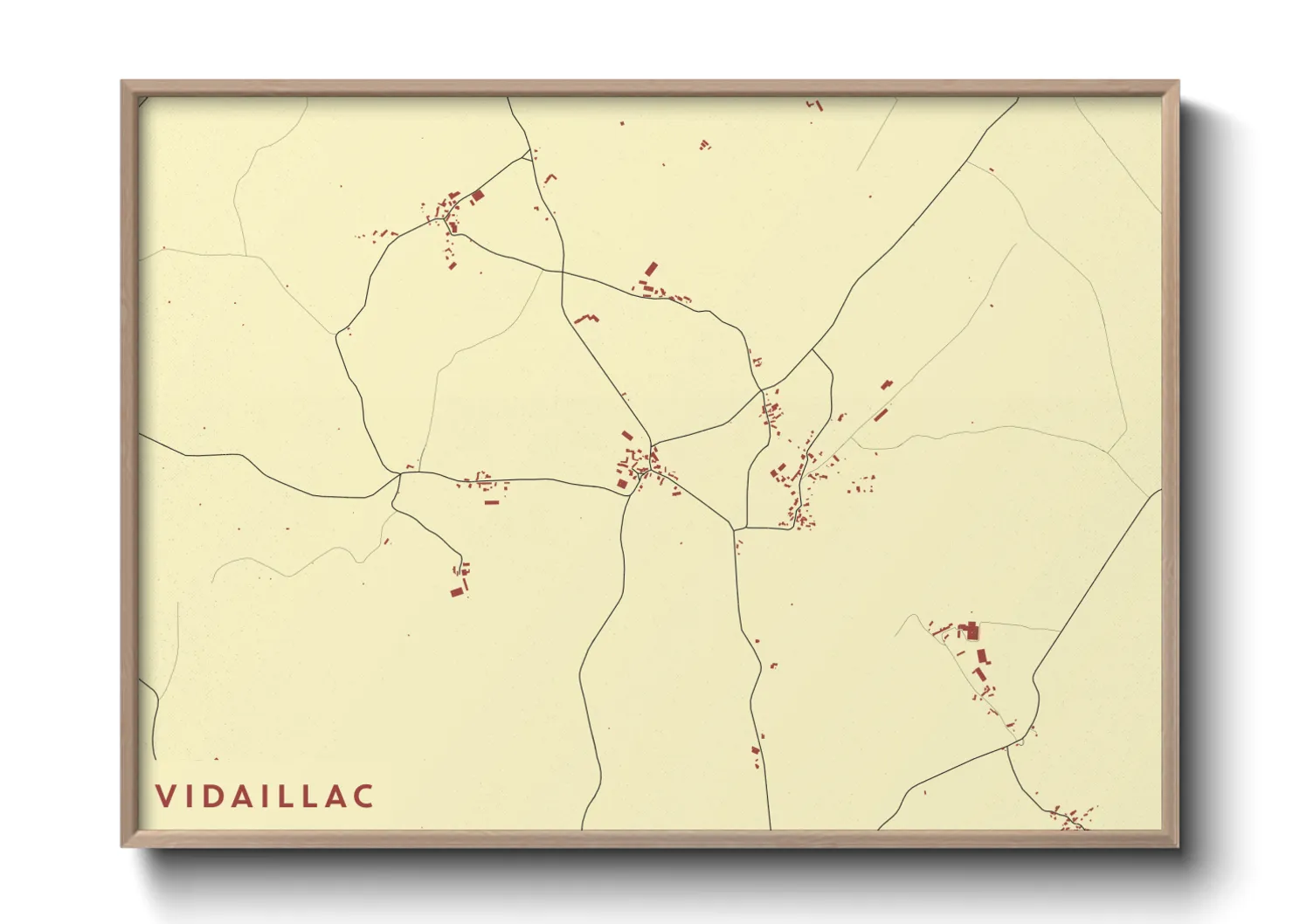 Une affiche de carte sur Vidaillac
