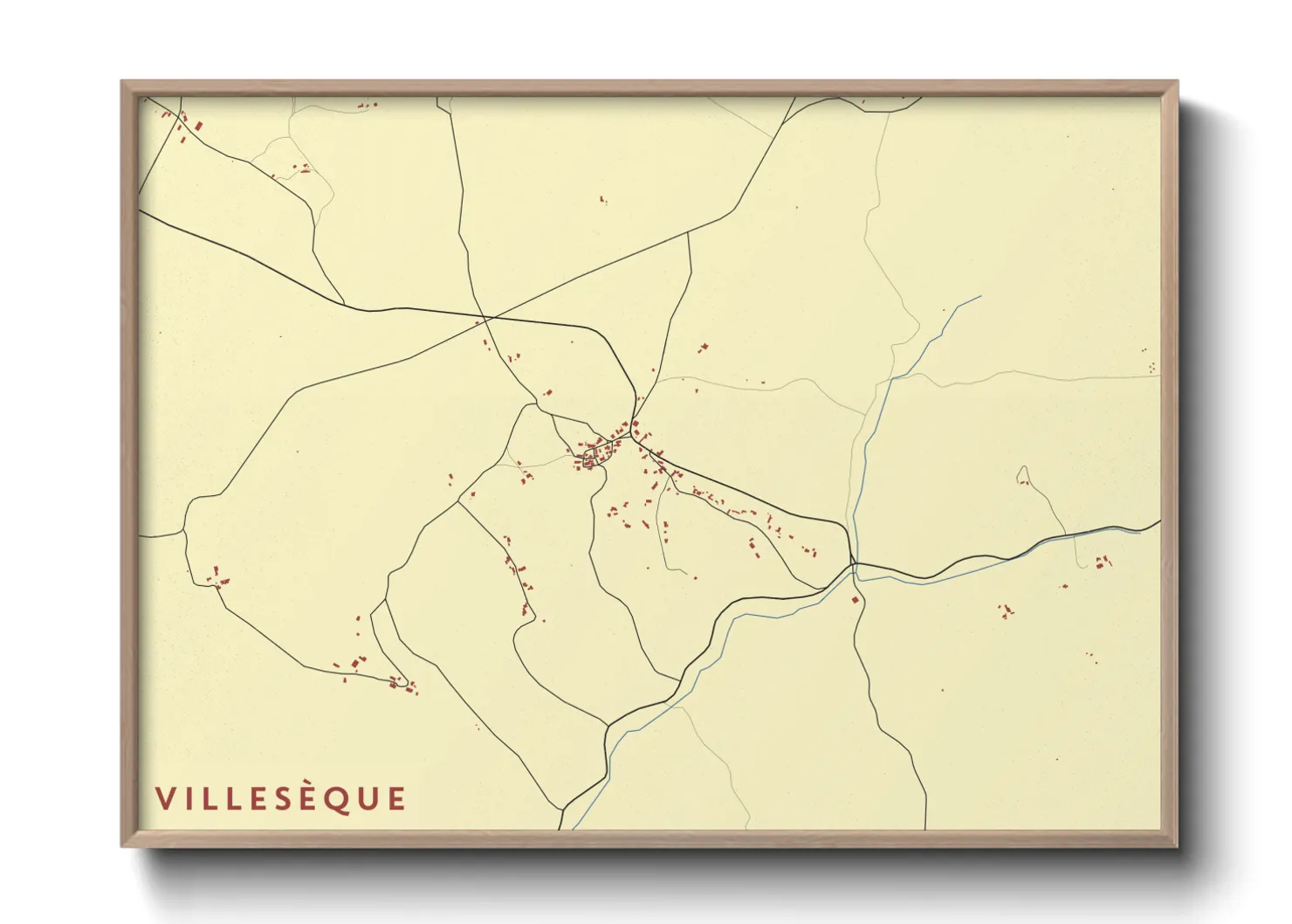 Une affiche de carte sur Villesèque