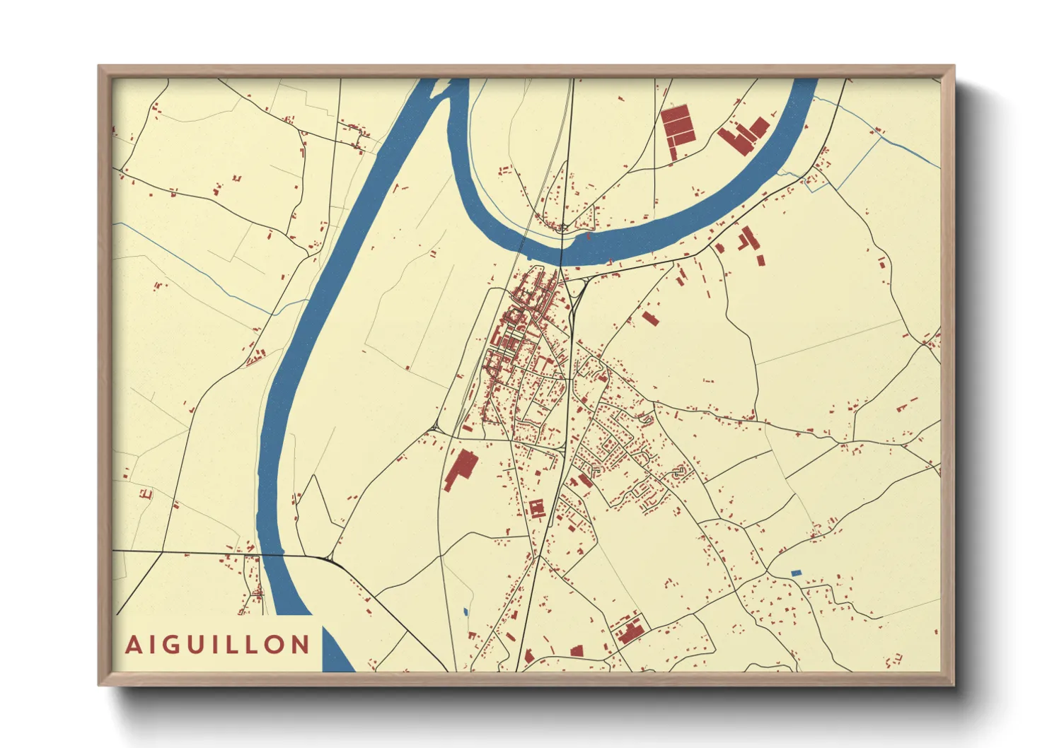 Une affiche de carte sur Aiguillon