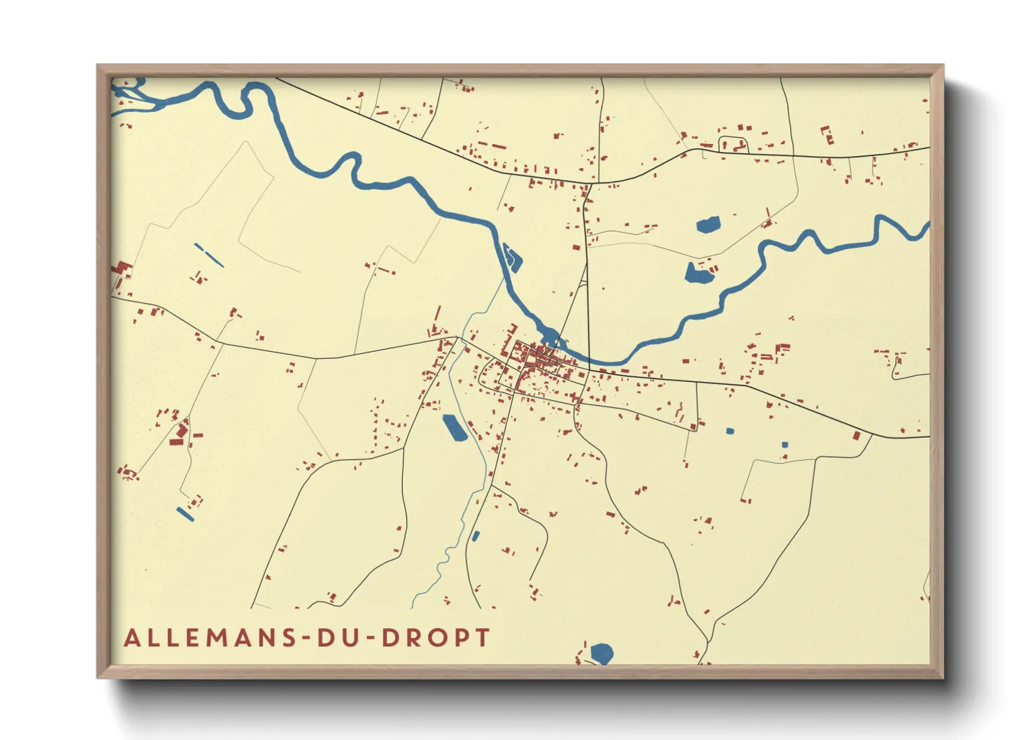 Une affiche de carte sur Allemans-du-Dropt