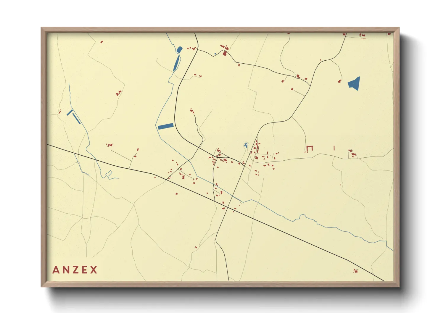 Une affiche de carte sur Anzex