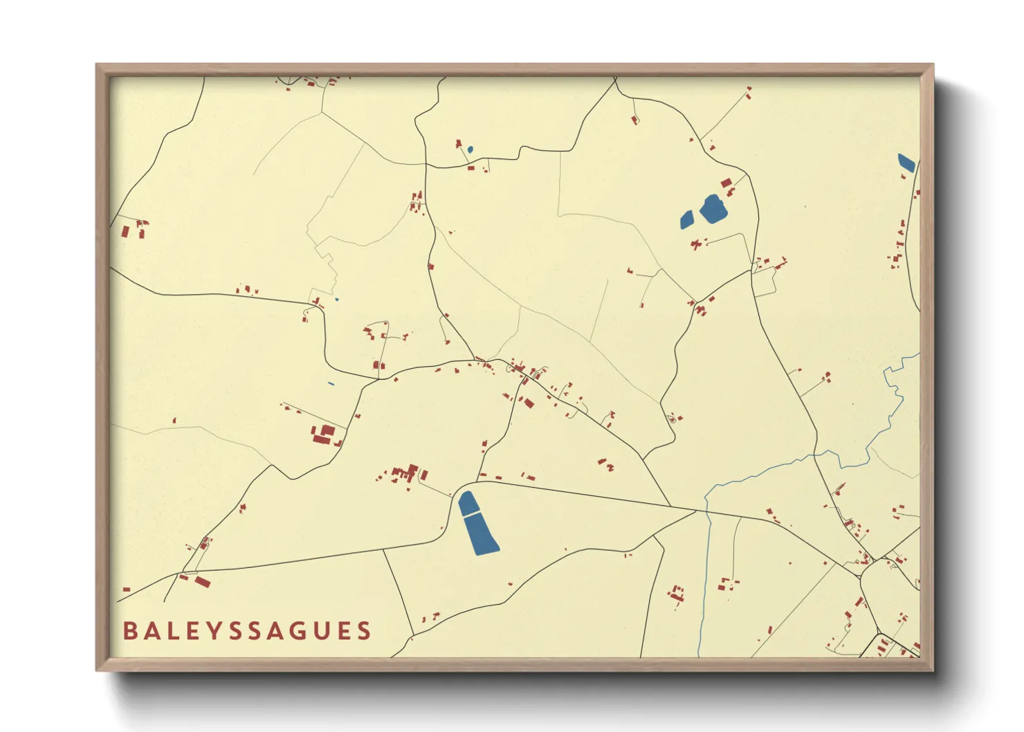 Une affiche de carte sur Baleyssagues
