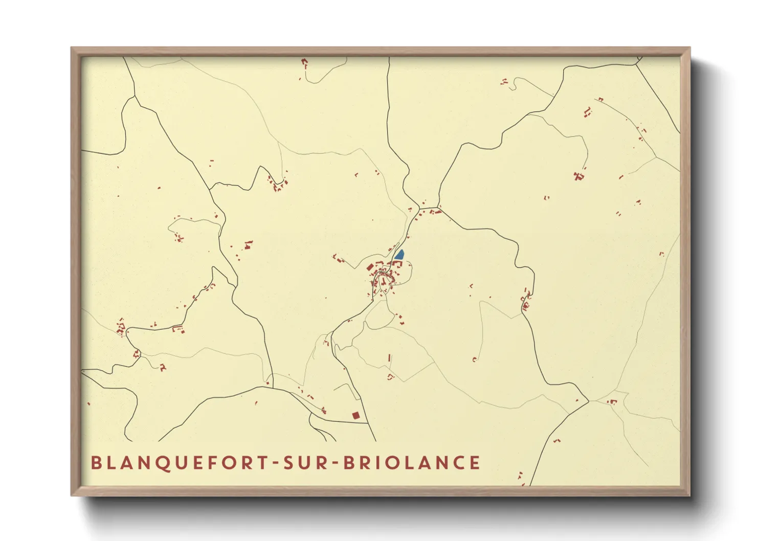 Une affiche de carte sur Blanquefort-sur-Briolance