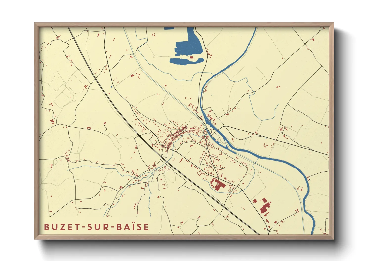 Une affiche de carte sur Buzet-sur-Baïse