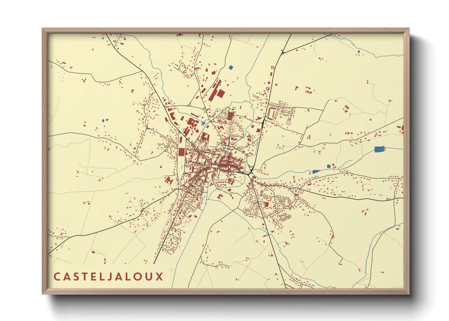 Une affiche de carte sur Casteljaloux