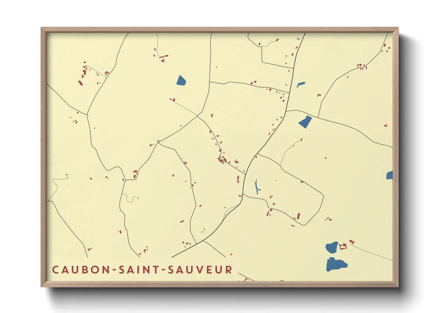 Une affiche de carte sur Caubon-Saint-Sauveur