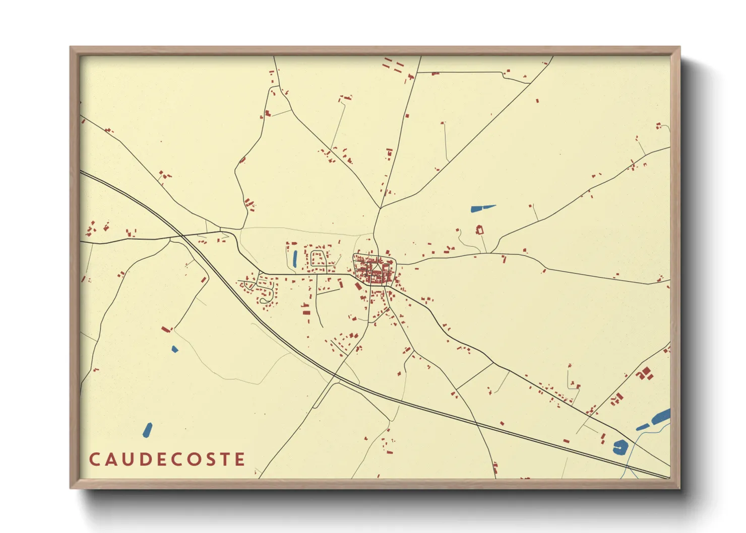 Une affiche de carte sur Caudecoste