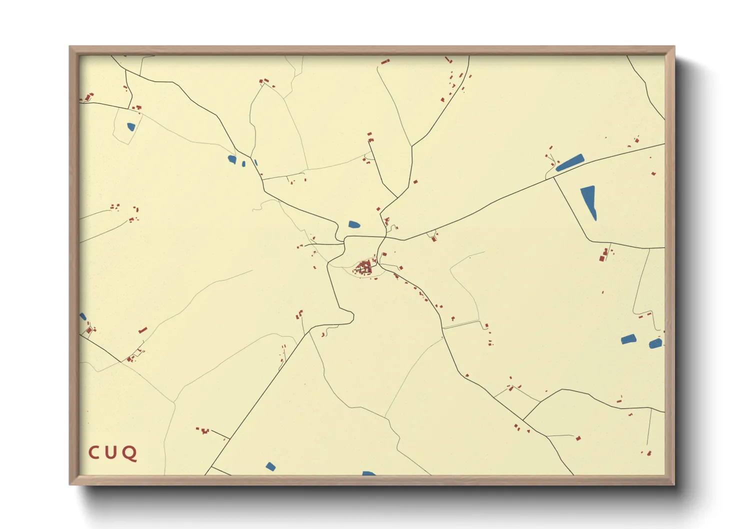 Une affiche de carte sur Cuq