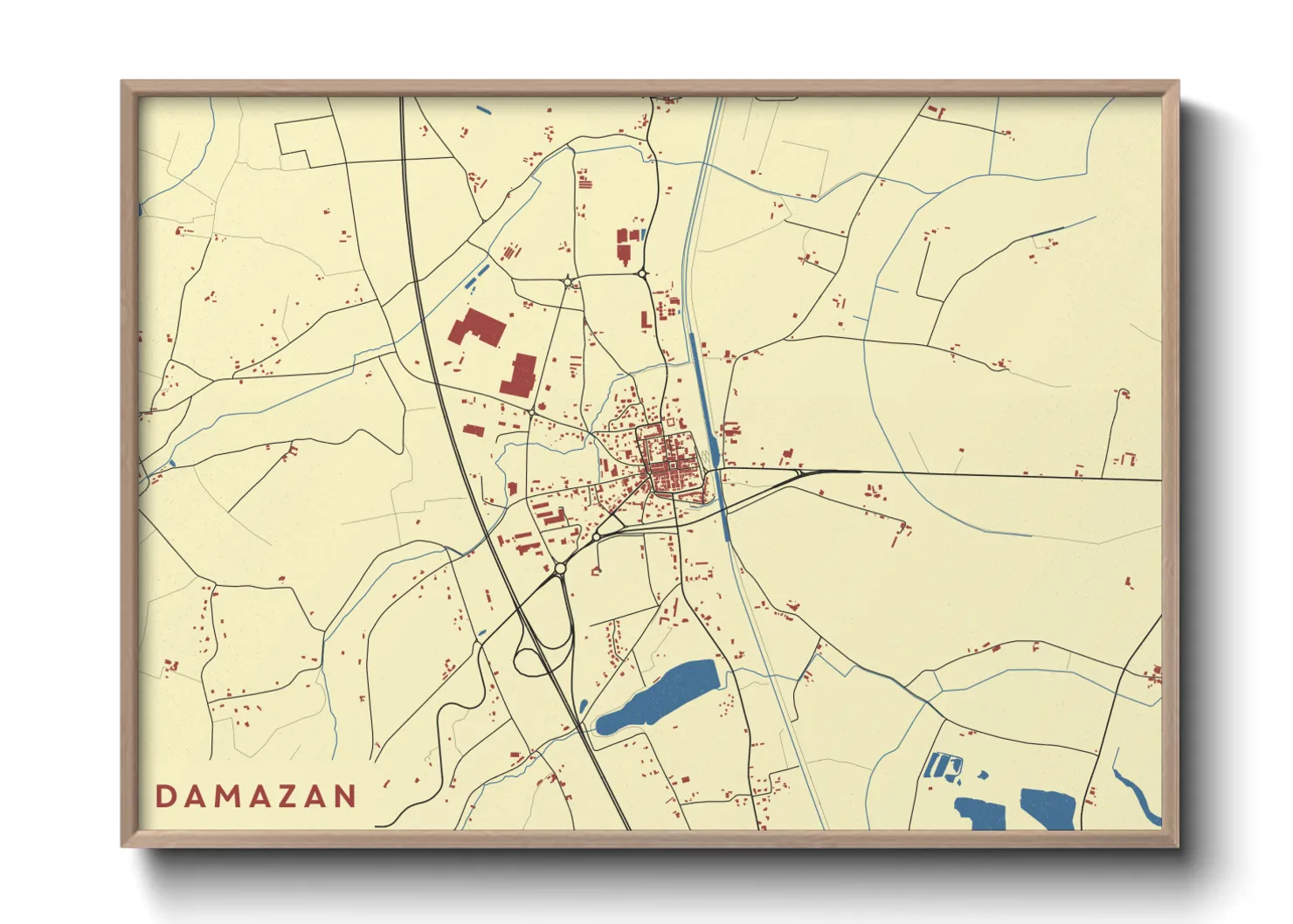Une affiche de carte sur Damazan