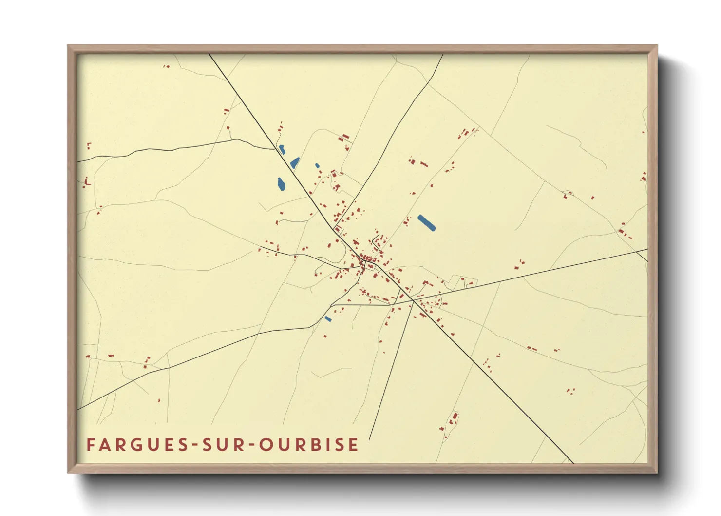 Une affiche de carte sur Fargues-sur-Ourbise