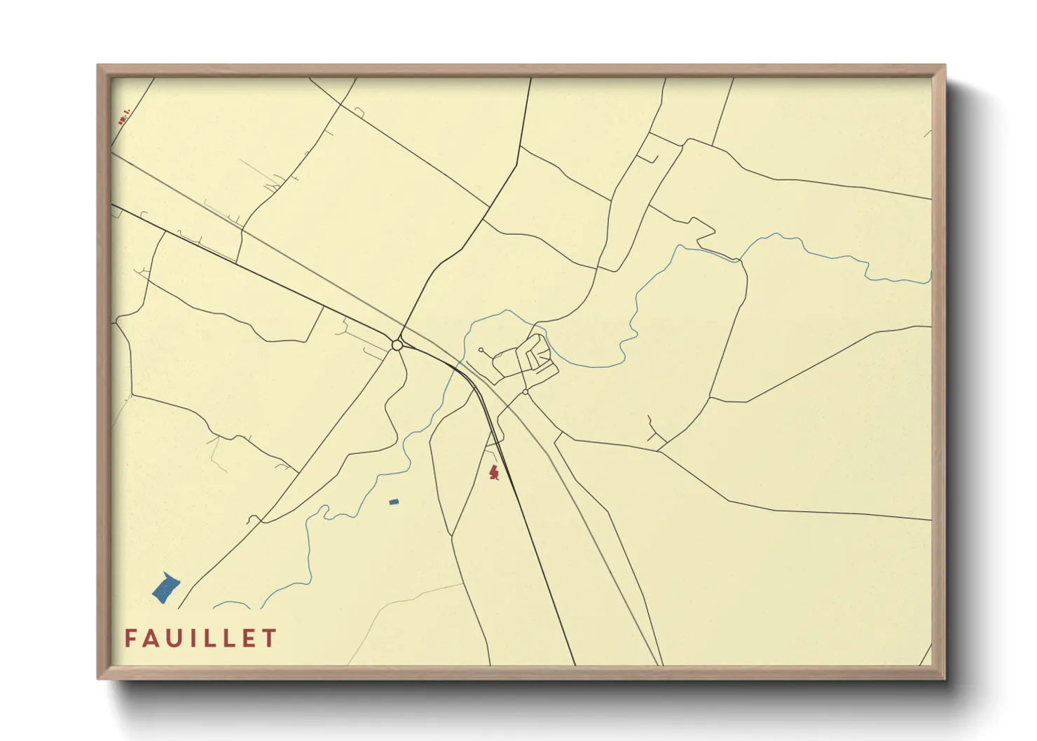 Une affiche de carte sur Fauillet