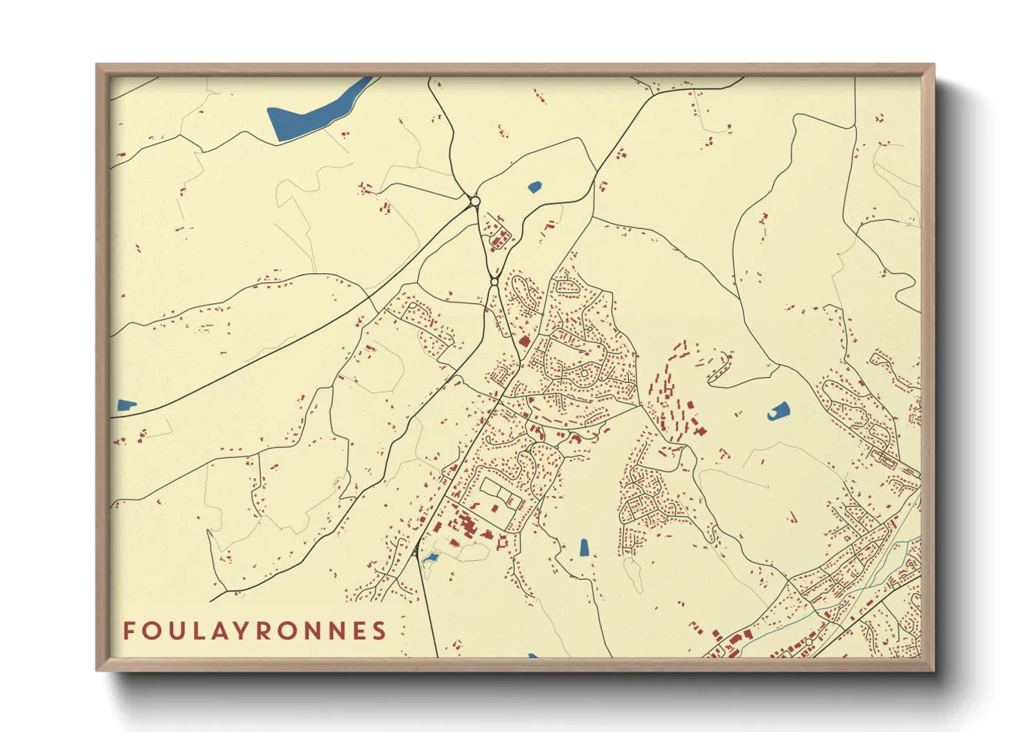 Une affiche de carte sur Foulayronnes