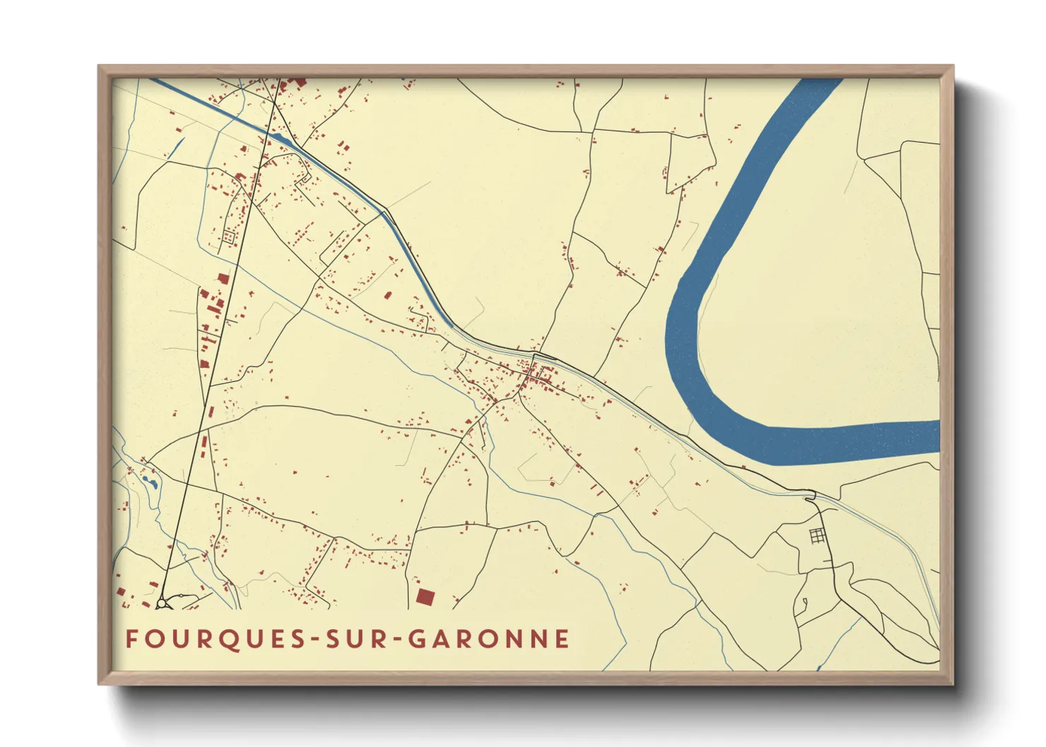Une affiche de carte sur Fourques-sur-Garonne