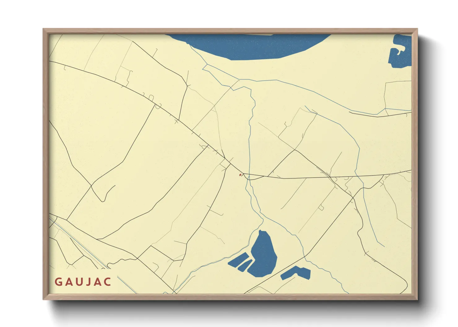 Une affiche de carte sur Gaujac