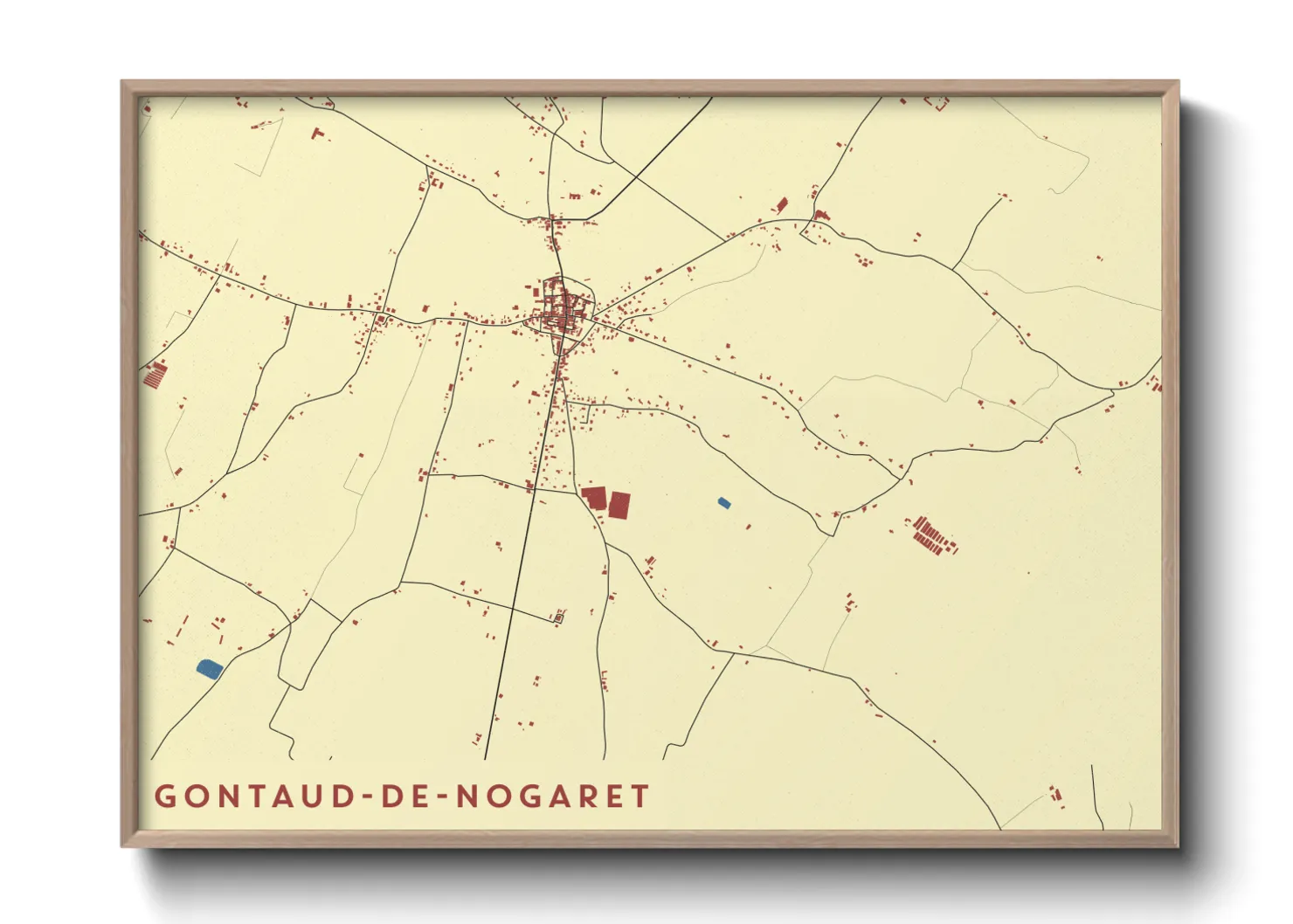 Une affiche de carte sur Gontaud-de-Nogaret