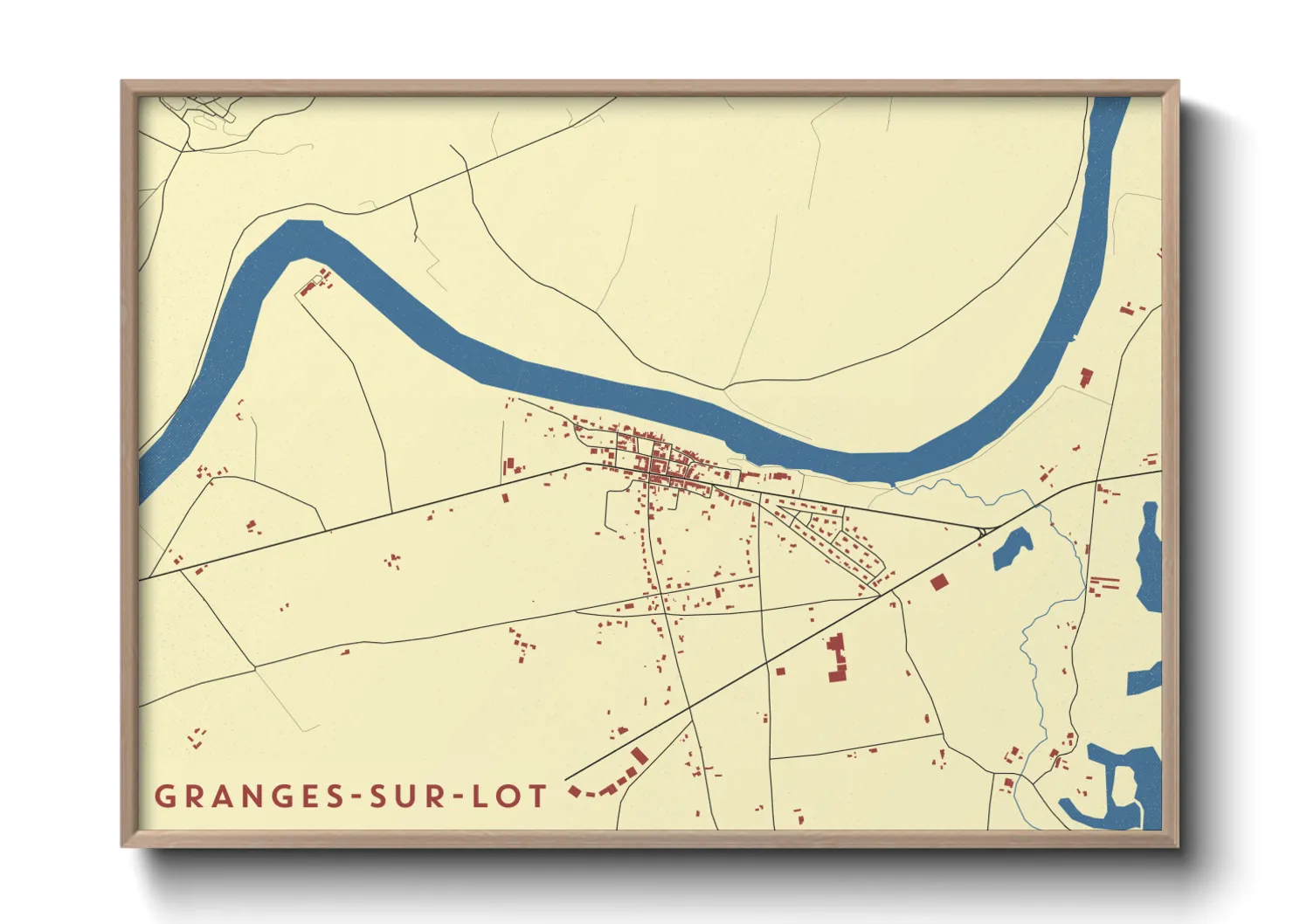 Une affiche de carte sur Granges-sur-Lot