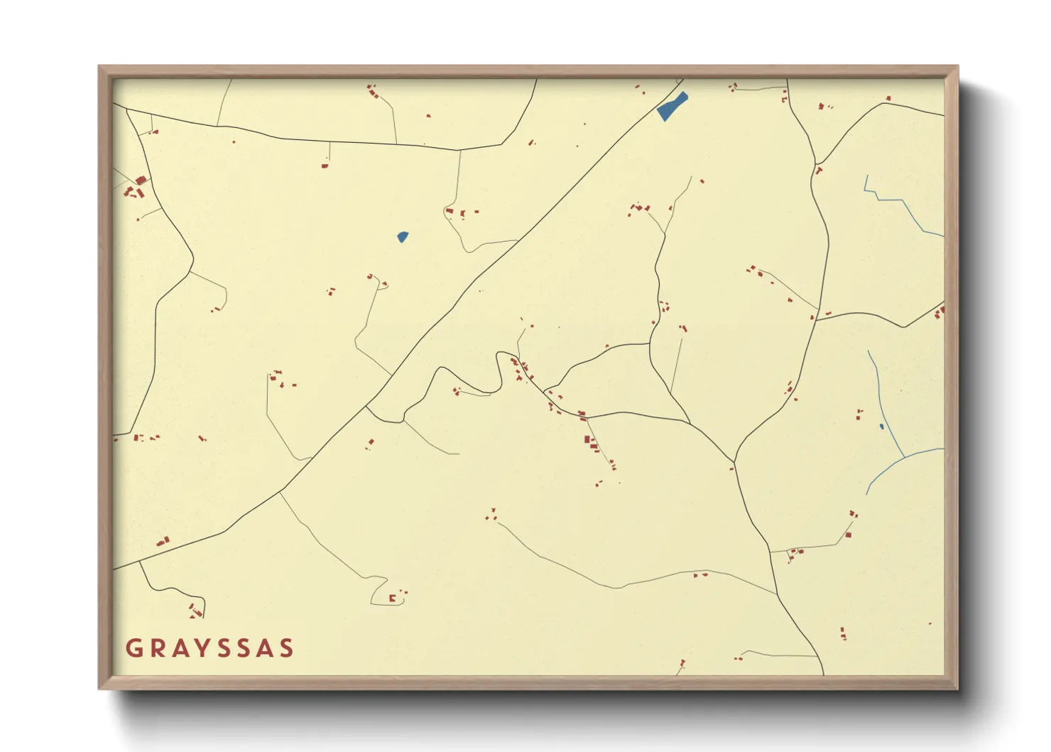 Une affiche de carte sur Grayssas