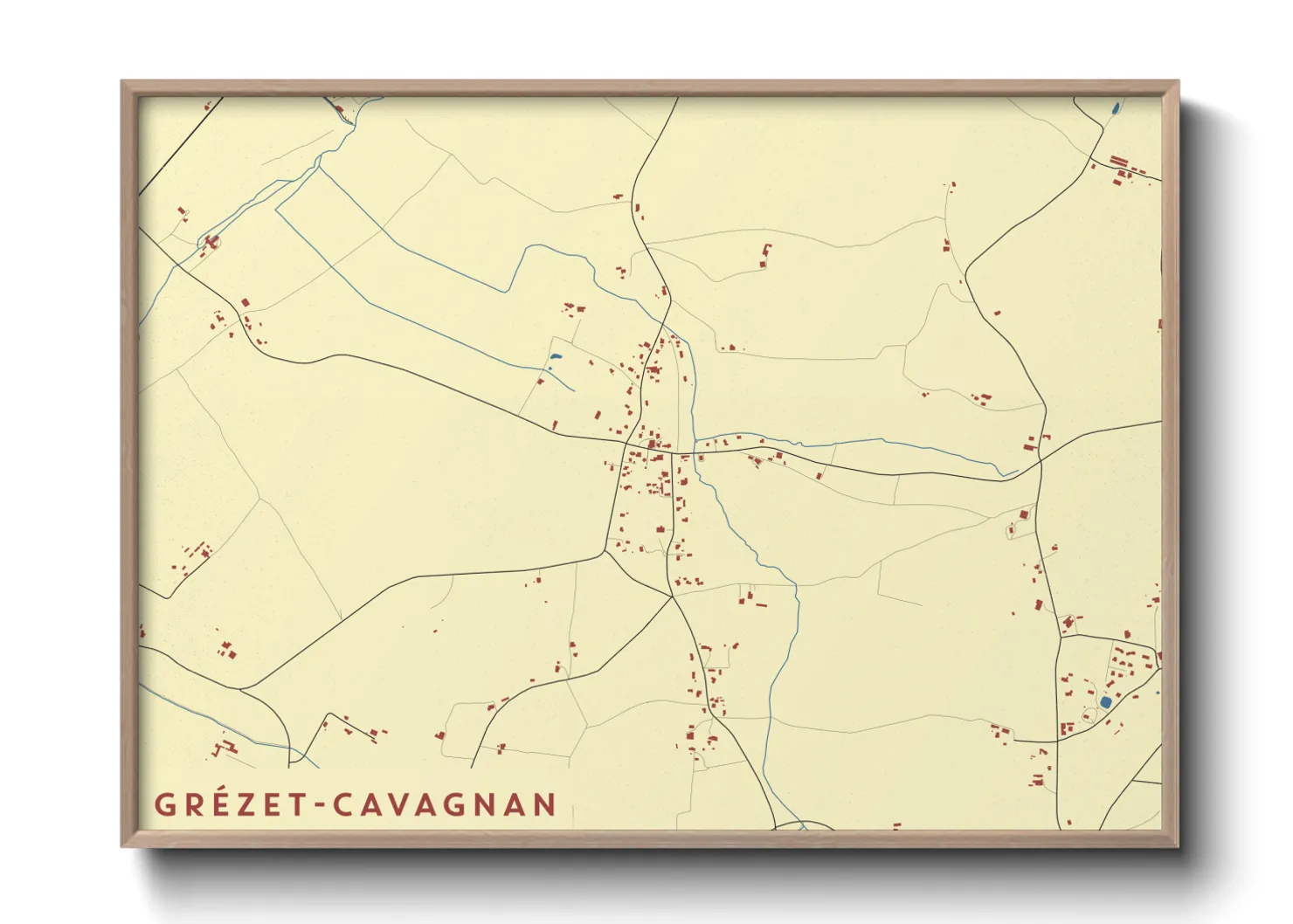 Une affiche de carte sur Grézet-Cavagnan