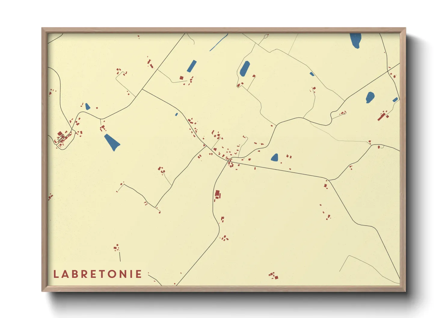 Une affiche de carte sur Labretonie