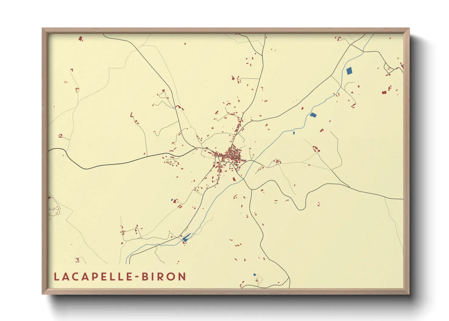 Une affiche de carte sur Lacapelle-Biron