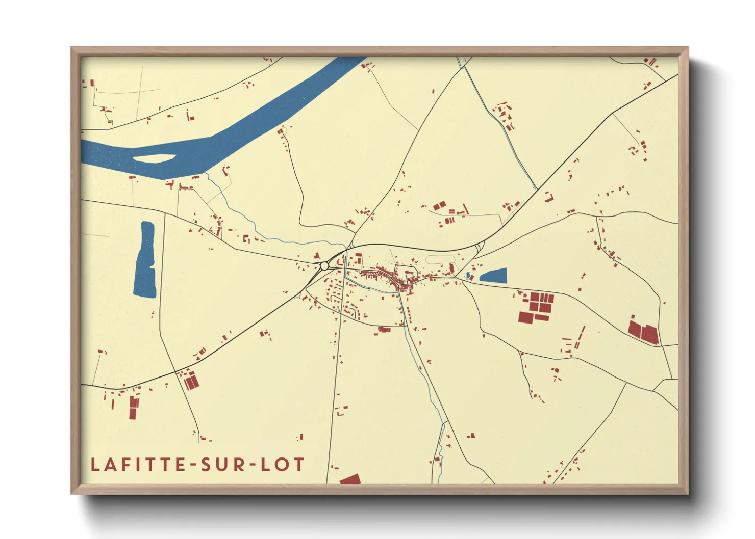 Une affiche de carte sur Lafitte-sur-Lot