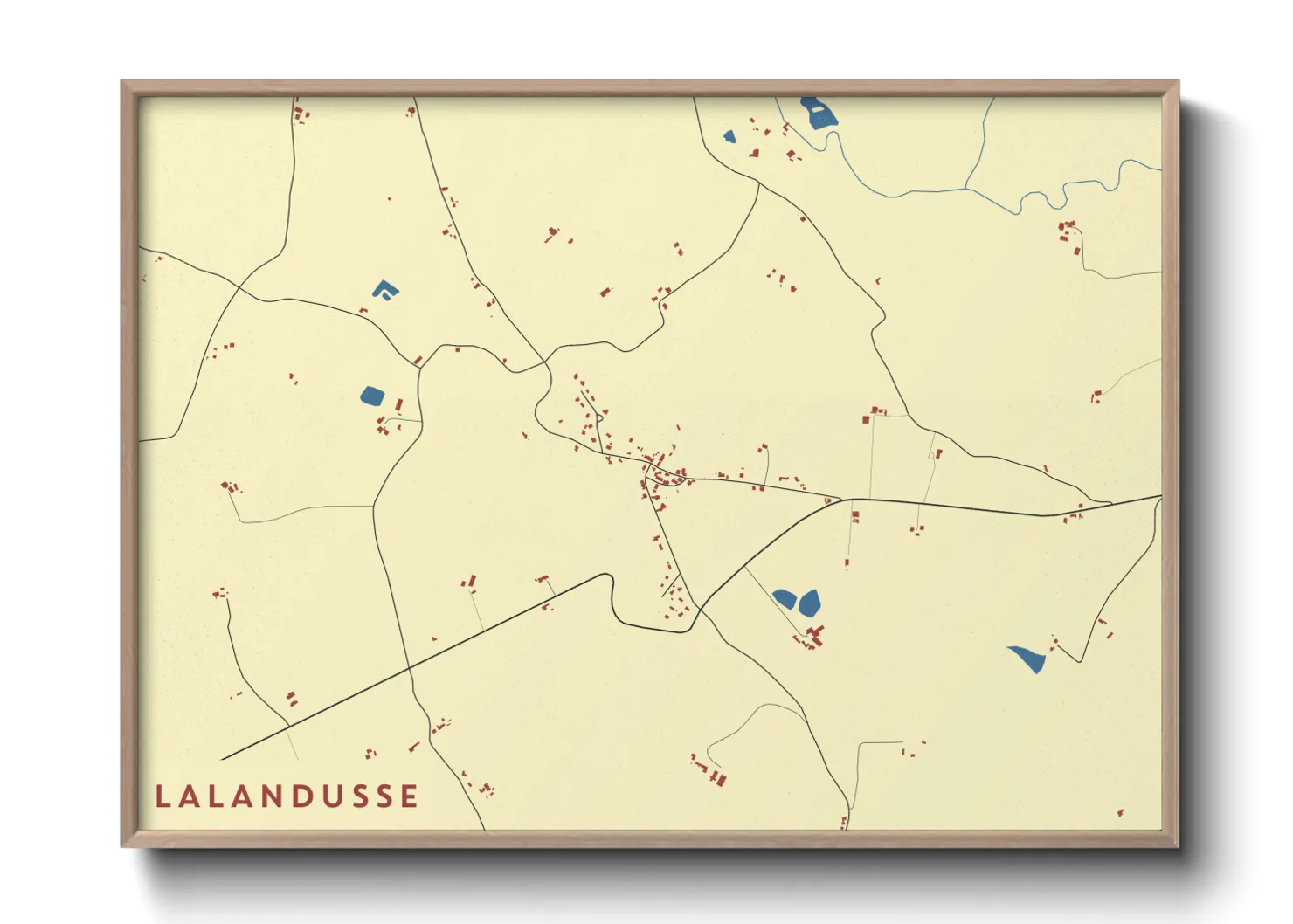 Une affiche de carte sur Lalandusse