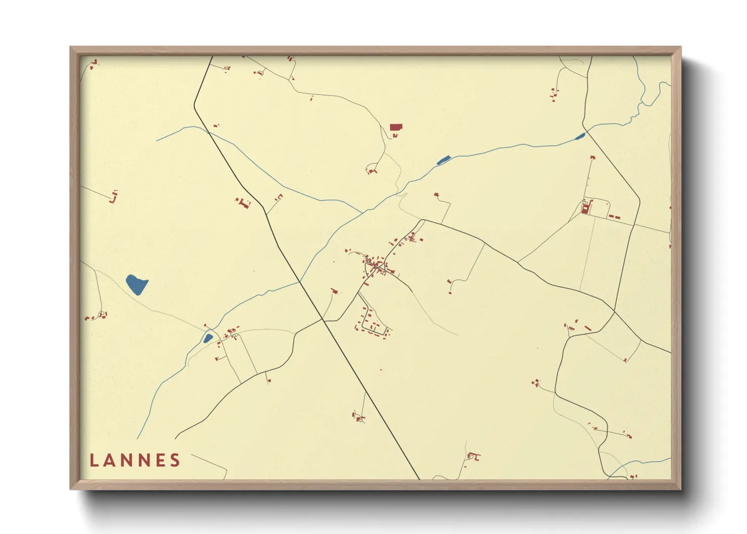 Une affiche de carte sur Lannes