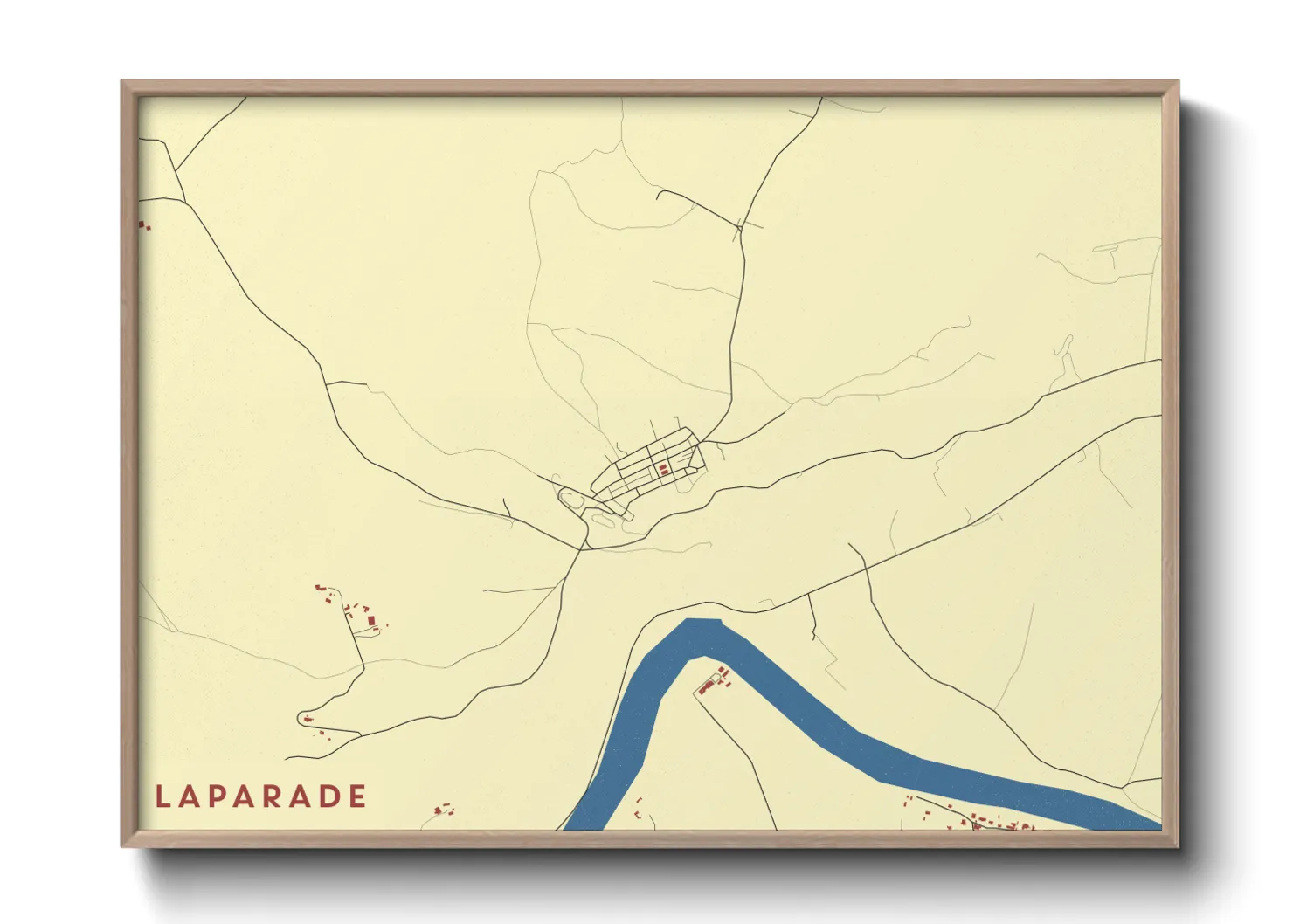 Une affiche de carte sur Laparade
